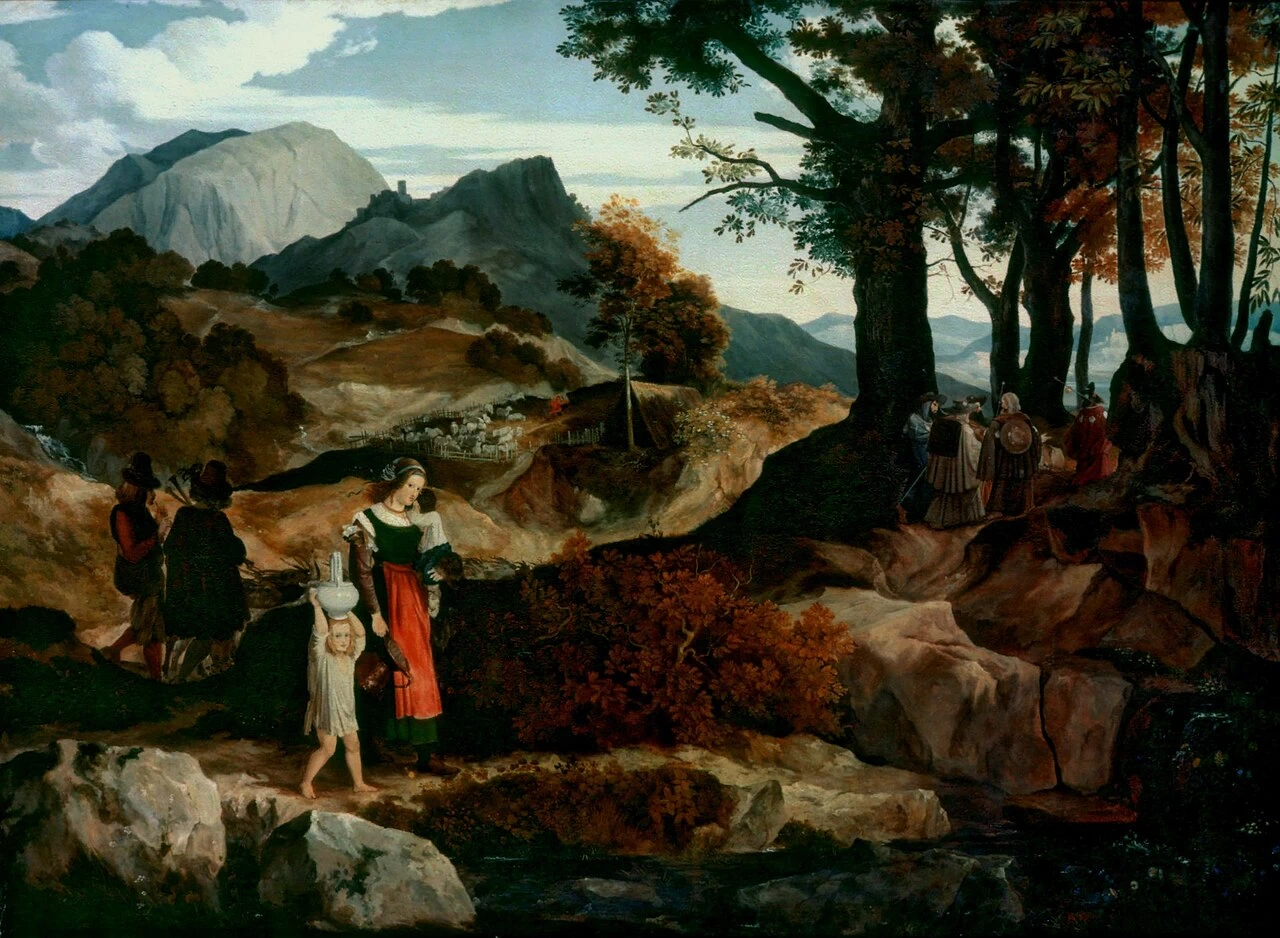 Carl Philipp Fohr - Paesaggio montano nei pressi di Subiaco con pastori, Schlossmuseum Darmstadt